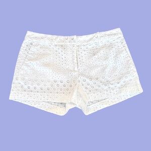 Michael Kors White Eyelet Shorts Women’s Size 6 Summer Cotton Lined